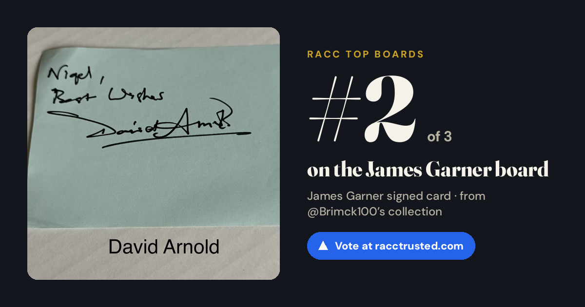 Share card: #2 of 3 on the James Garner board