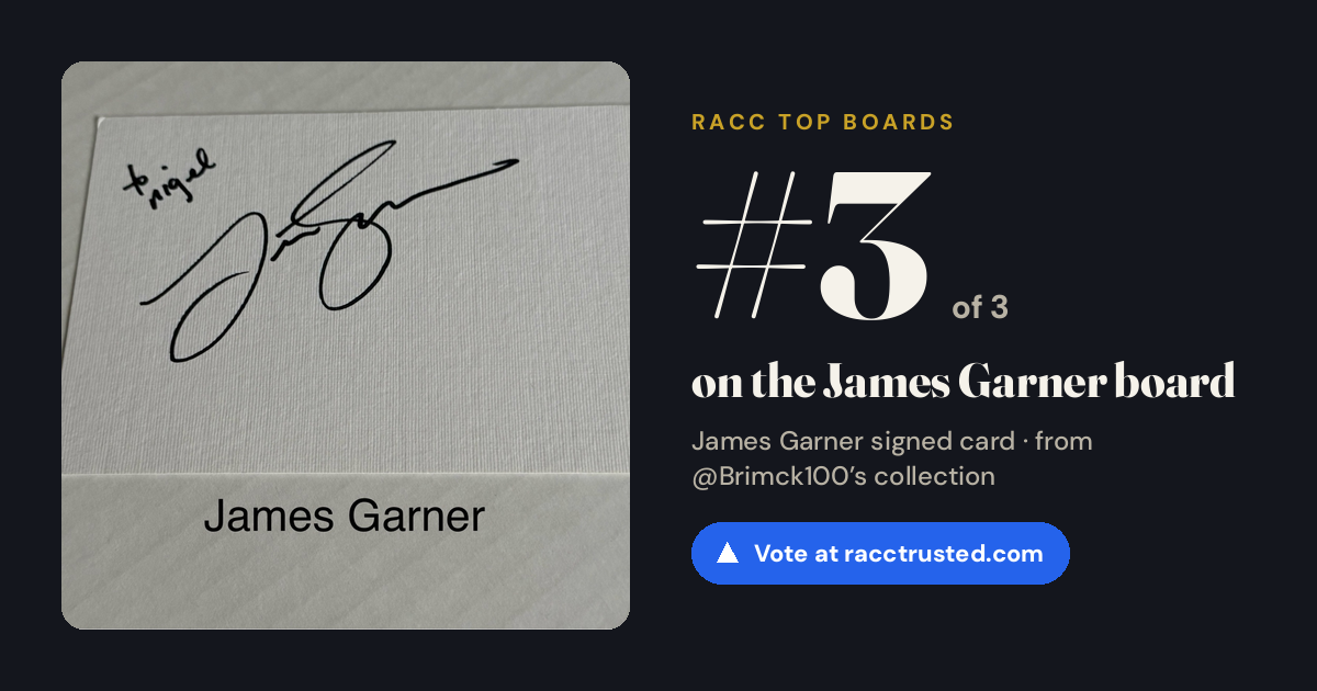Share card: #3 of 3 on the James Garner board