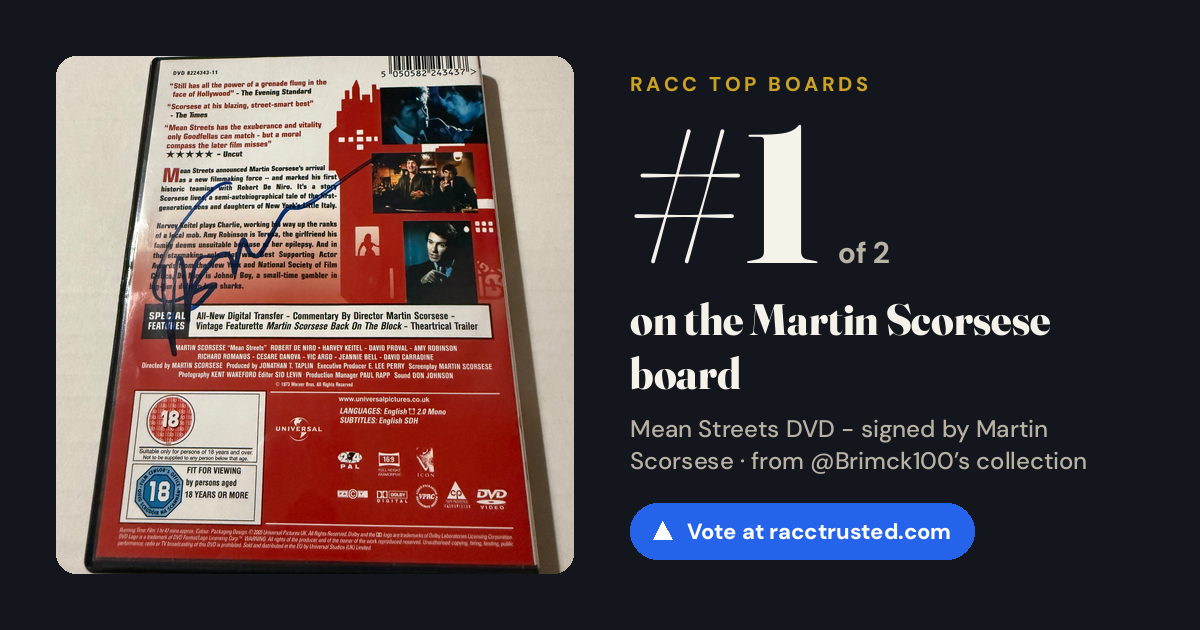 Share card: #1 of 2 on the Martin Scorsese board