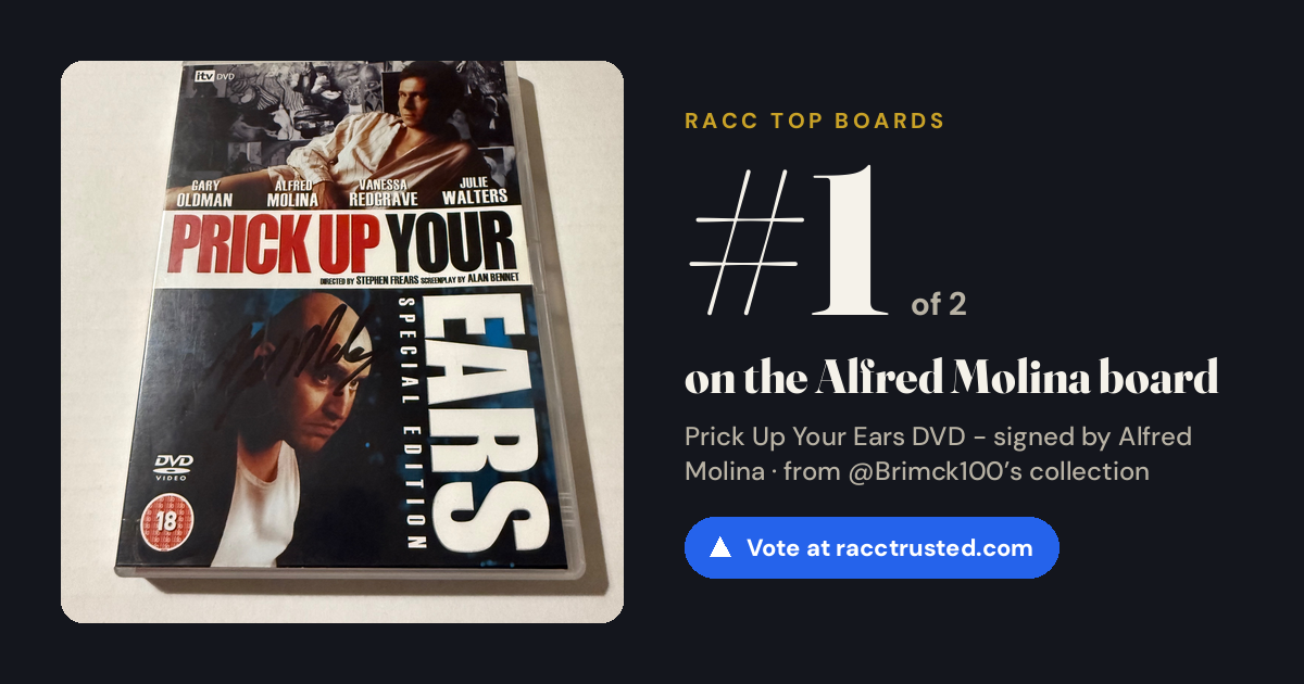 Share card: #1 of 2 on the Alfred Molina board
