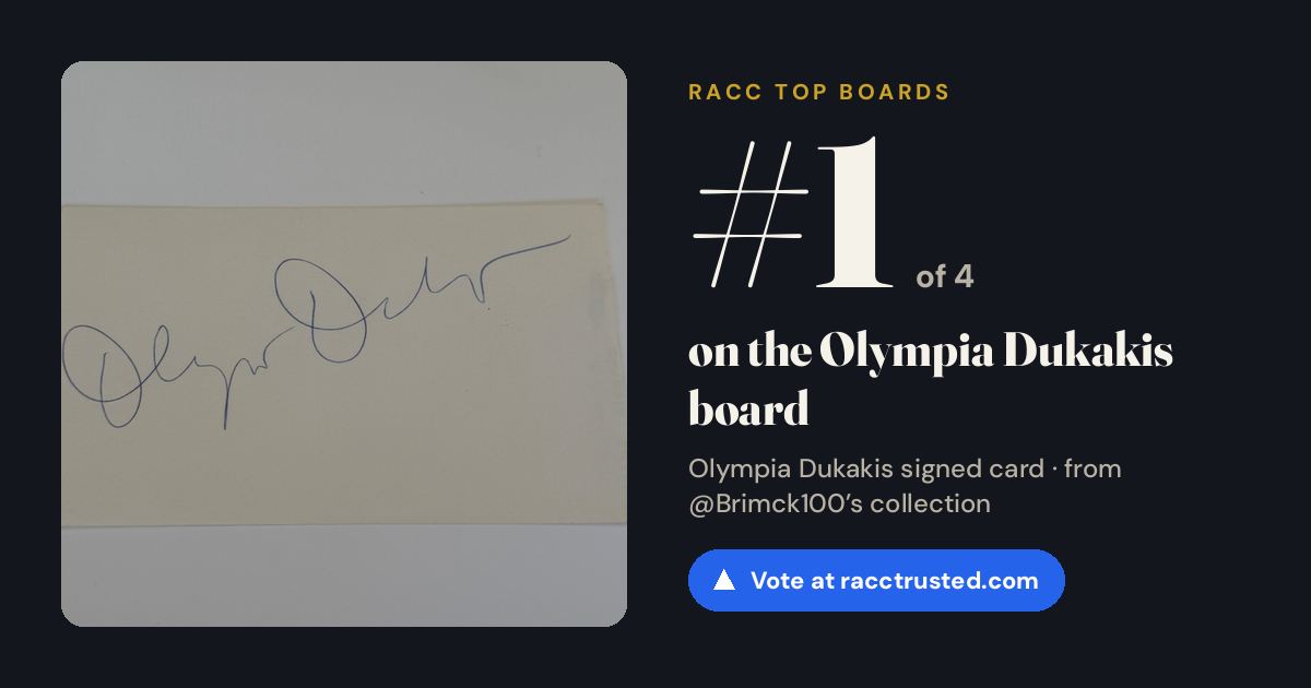 Share card: #1 of 4 on the Olympia Dukakis board