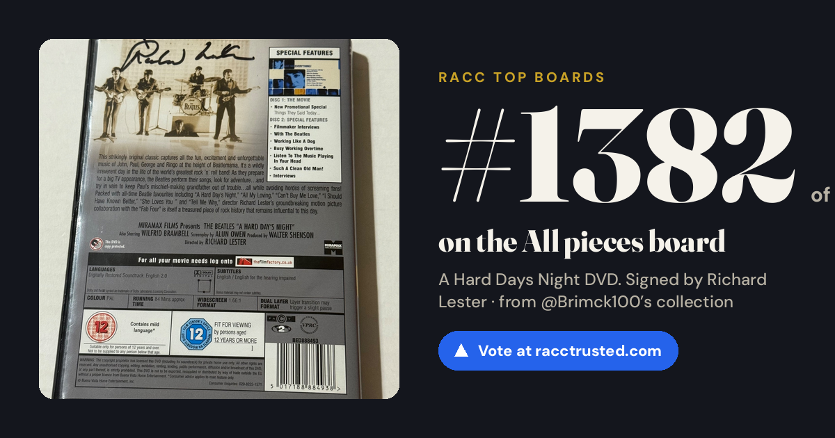 Share card: #1382 of 1397 on the All pieces board