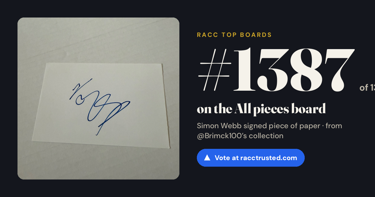Share card: #1387 of 1397 on the All pieces board