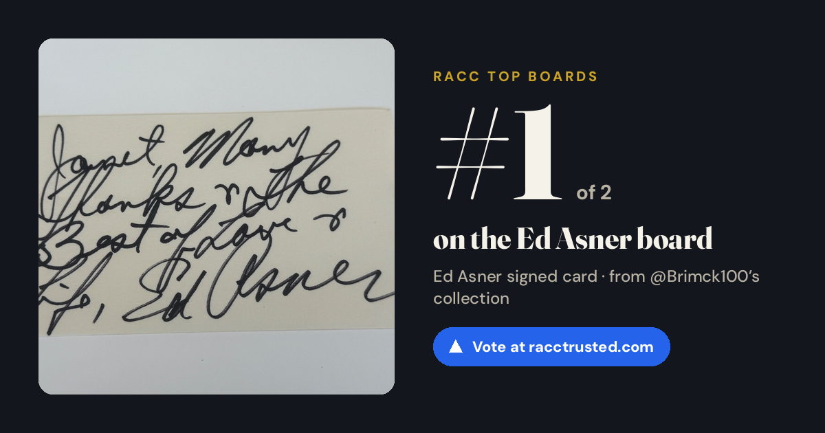 Share card: #1 of 2 on the Ed Asner board