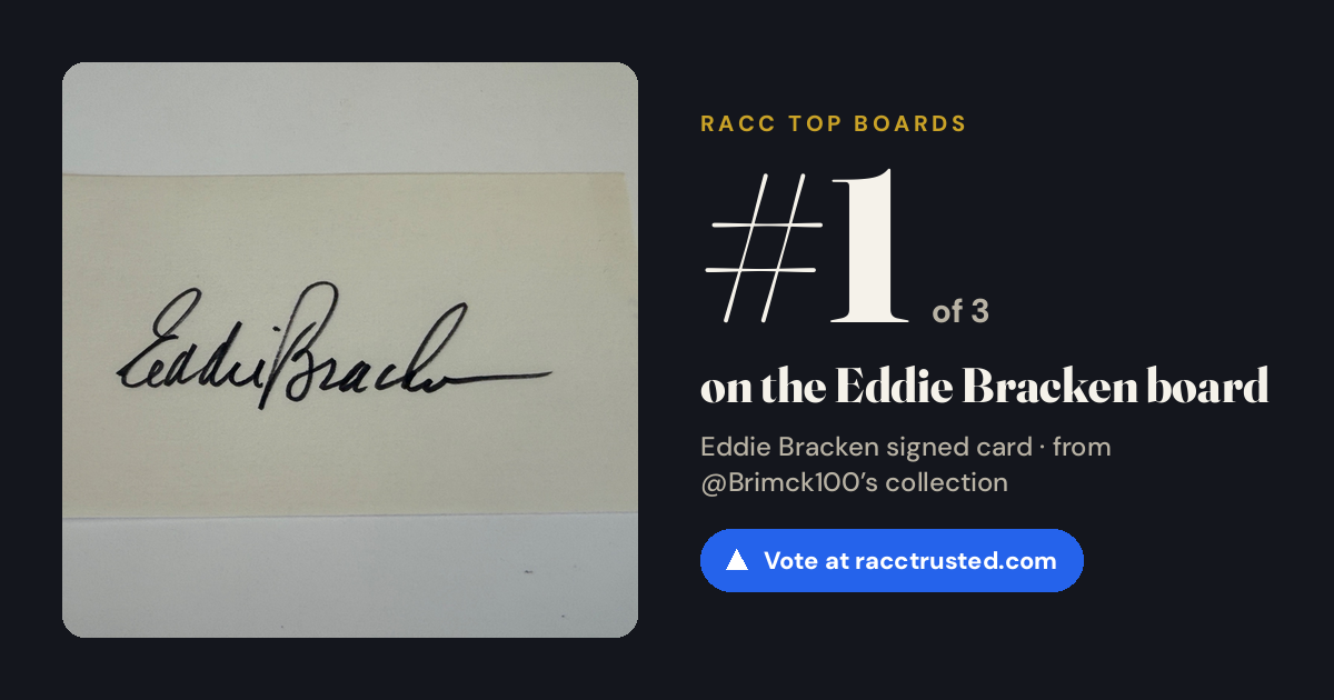 Share card: #1 of 3 on the Eddie Bracken board