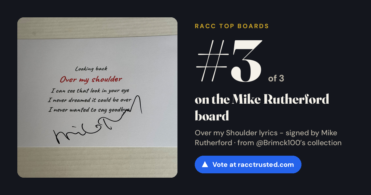 Share card: #3 of 3 on the Mike Rutherford board