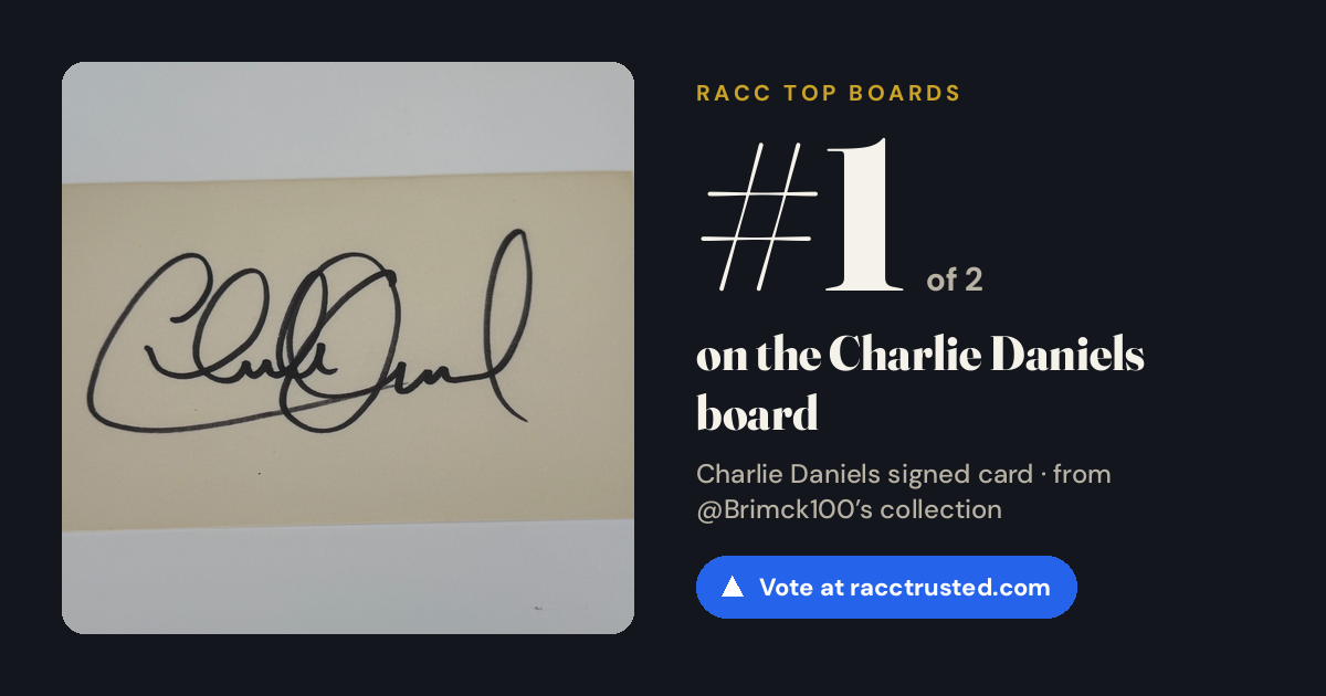 Share card: #1 of 2 on the Charlie Daniels board