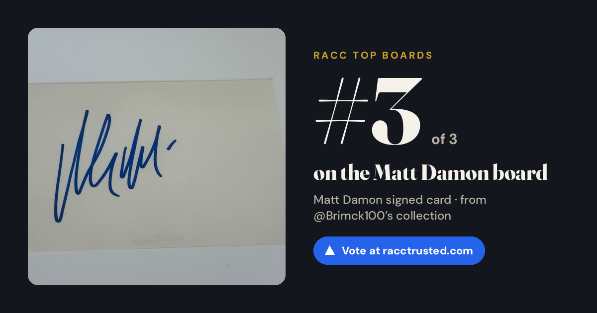 Share card: #3 of 3 on the Matt Damon board