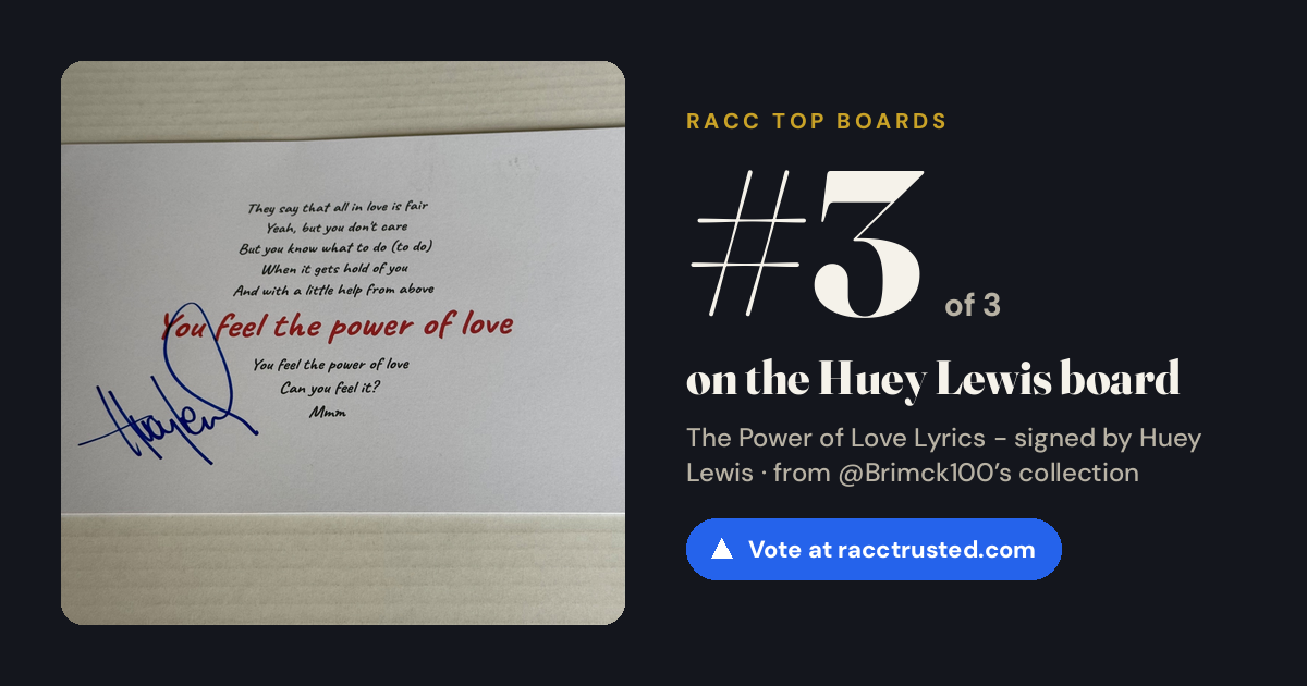 Share card: #3 of 3 on the Huey Lewis board