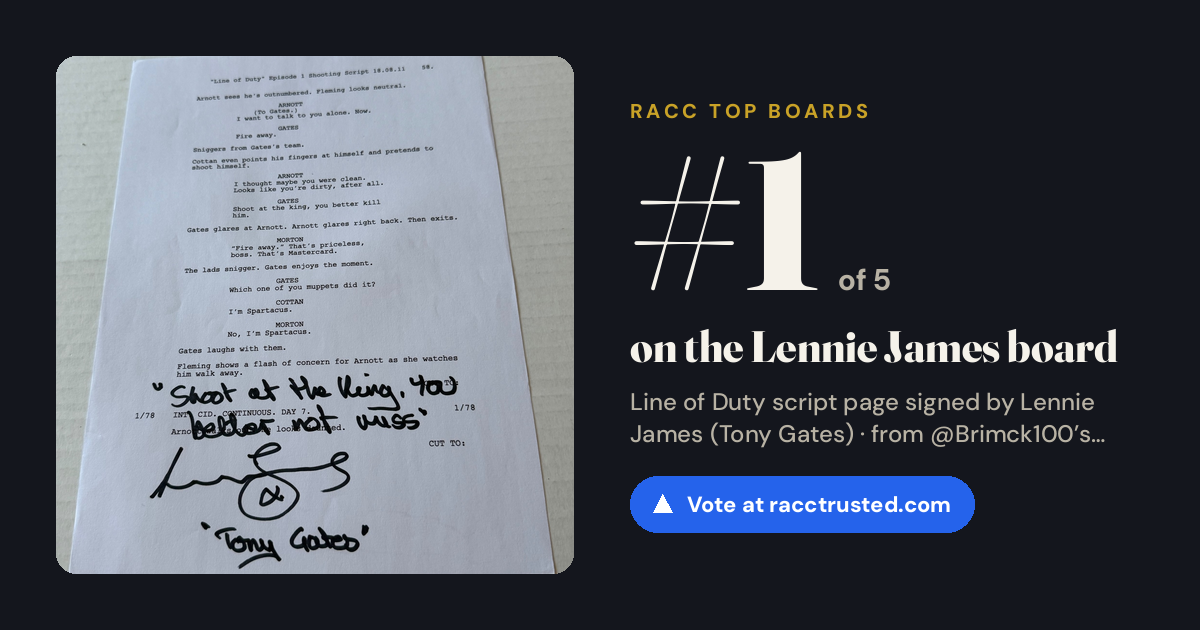 Share card: #1 of 2 on the Lennie James board