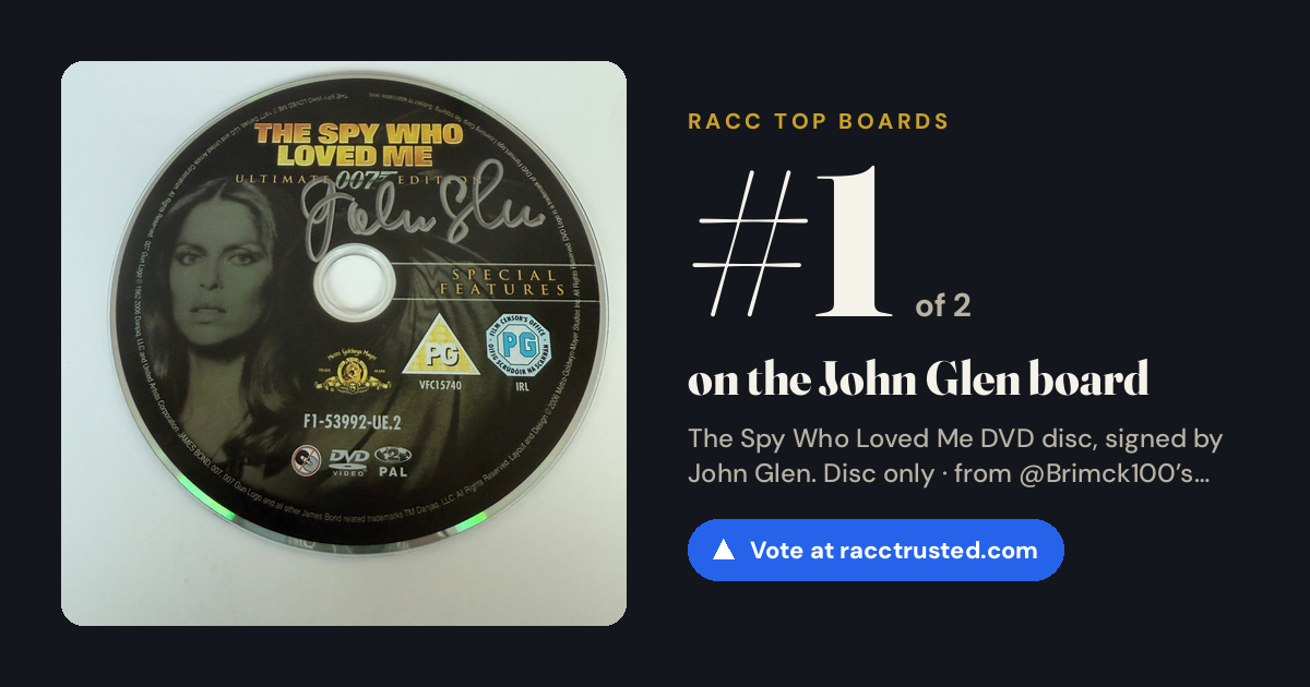 Share card: #1 of 2 on the John Glen board