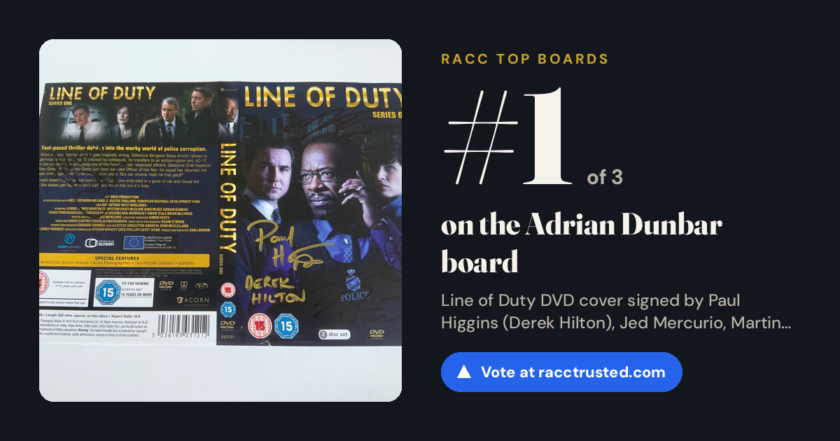 Share card: #1 of 3 on the Adrian Dunbar board