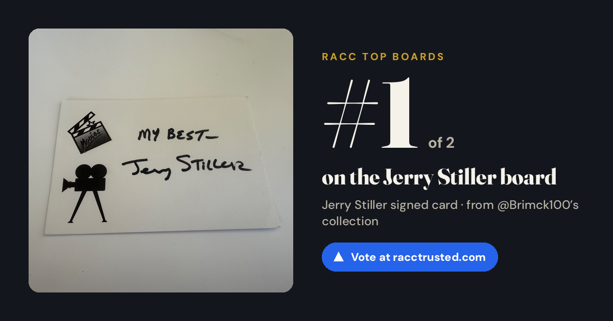 Share card: #1 of 2 on the Jerry Stiller board