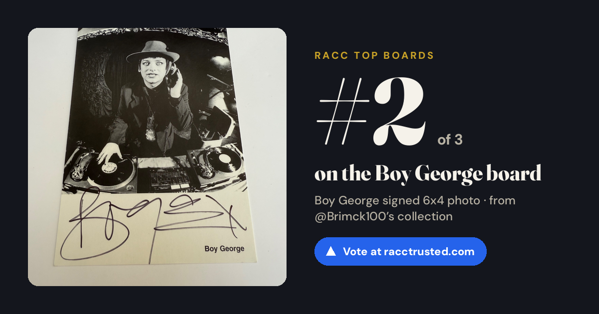 Share card: #2 of 3 on the Boy George board