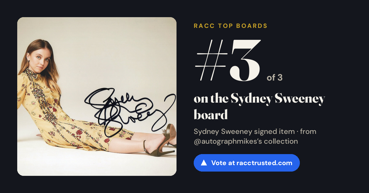 Share card: #3 of 3 on the Sydney Sweeney board