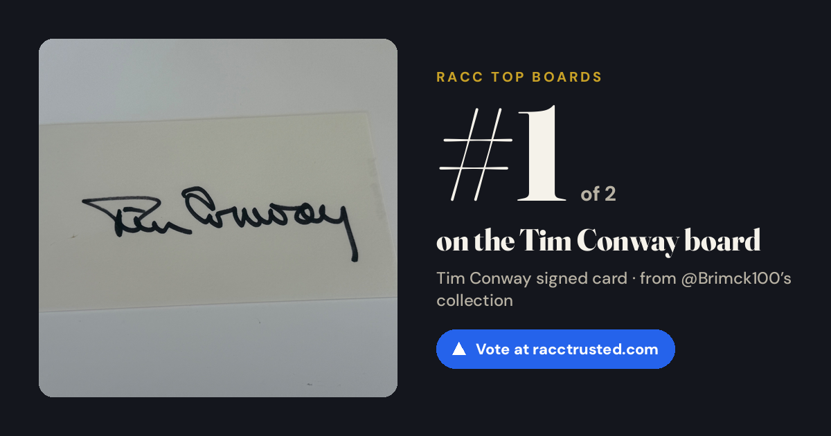Share card: #1 of 2 on the Tim Conway board