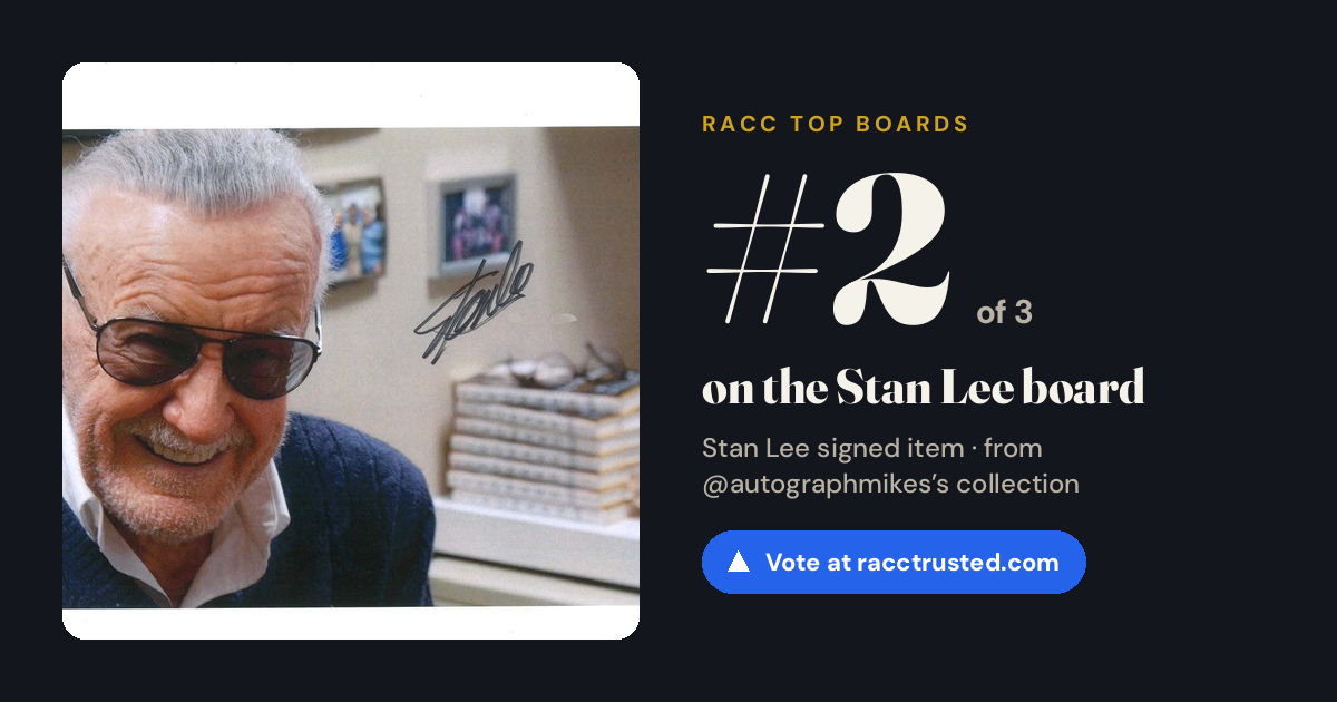 Share card: #2 of 3 on the Stan Lee board