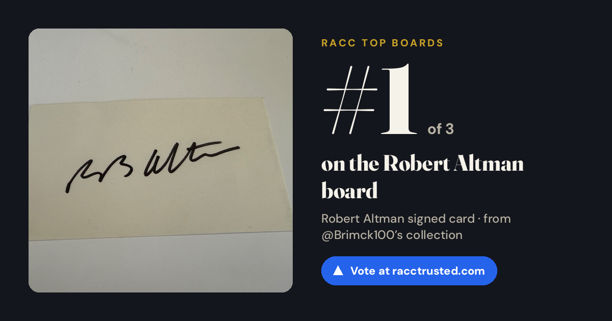 Share card: #1 of 3 on the Robert Altman board