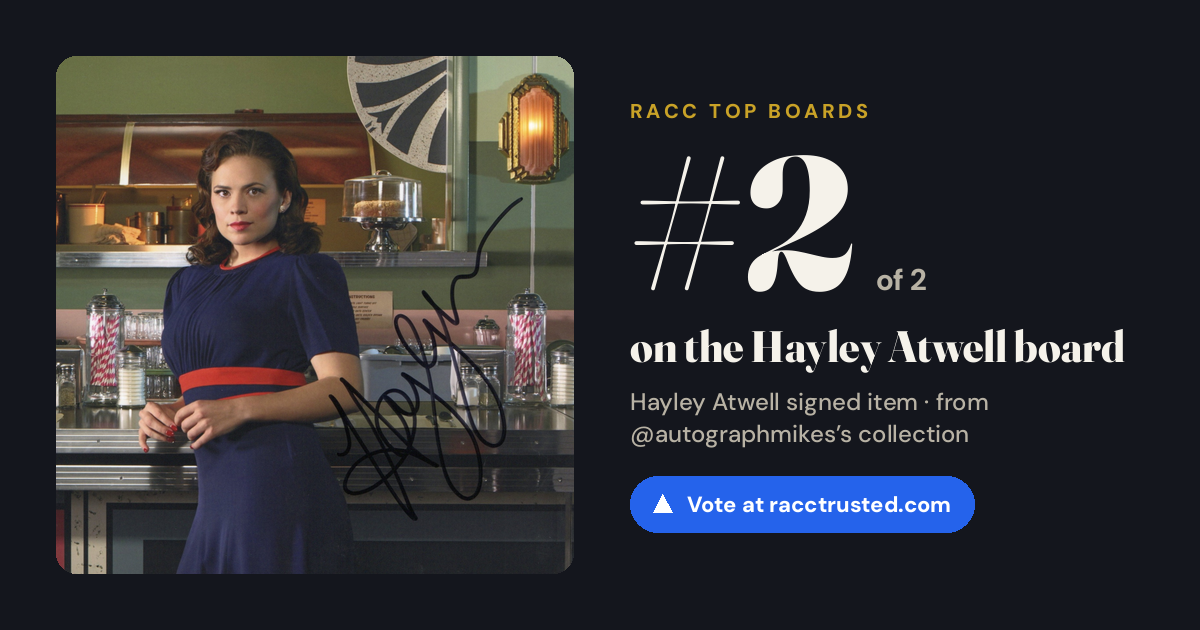 Share card: #2 of 2 on the Hayley Atwell board