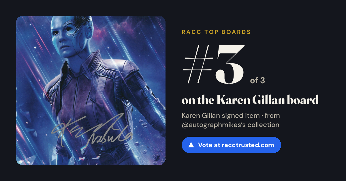 Share card: #3 of 3 on the Karen Gillan board