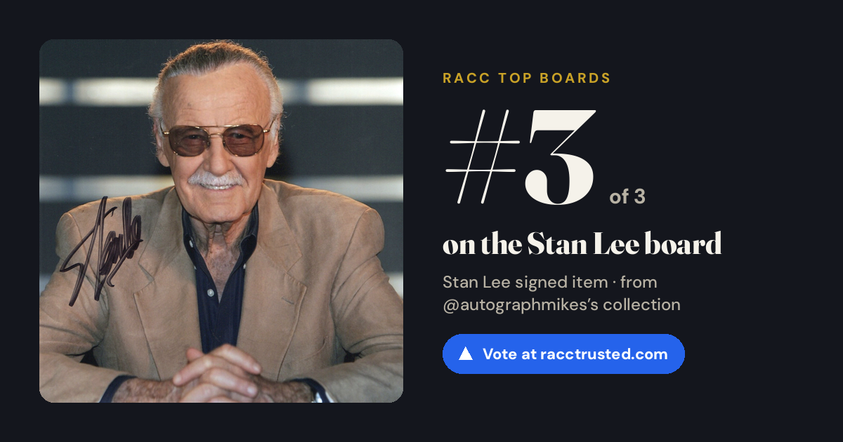 Share card: #3 of 3 on the Stan Lee board