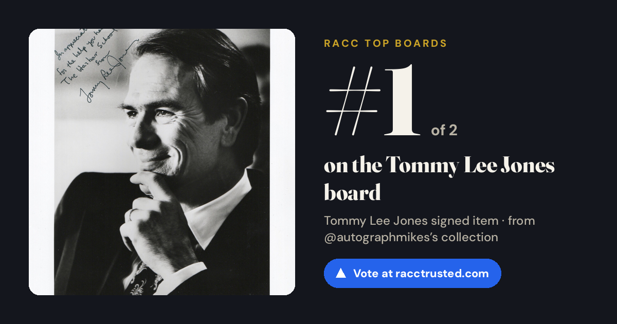 Share card: #1 of 2 on the Tommy Lee Jones board
