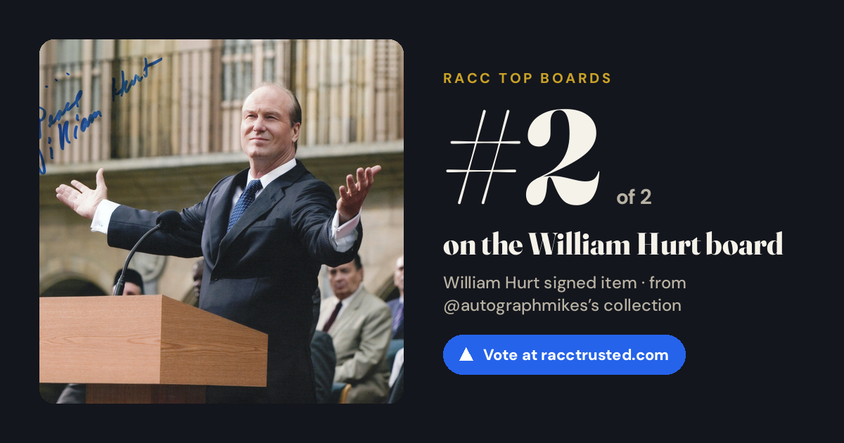 Share card: #2 of 2 on the William Hurt board