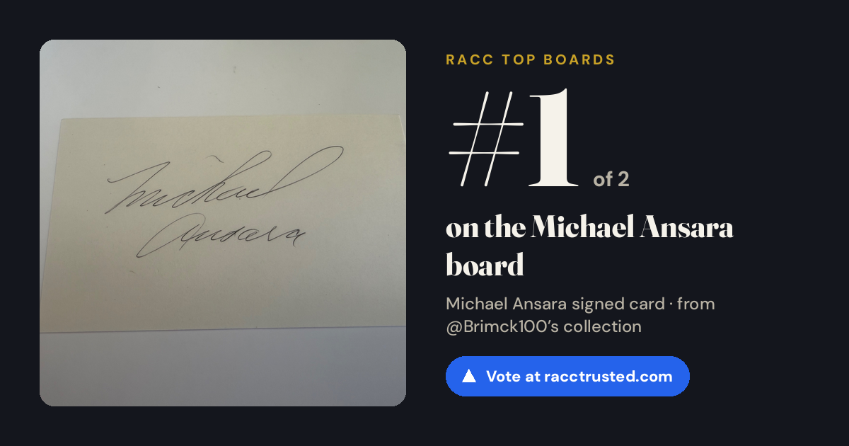 Share card: #1 of 2 on the Michael Ansara board