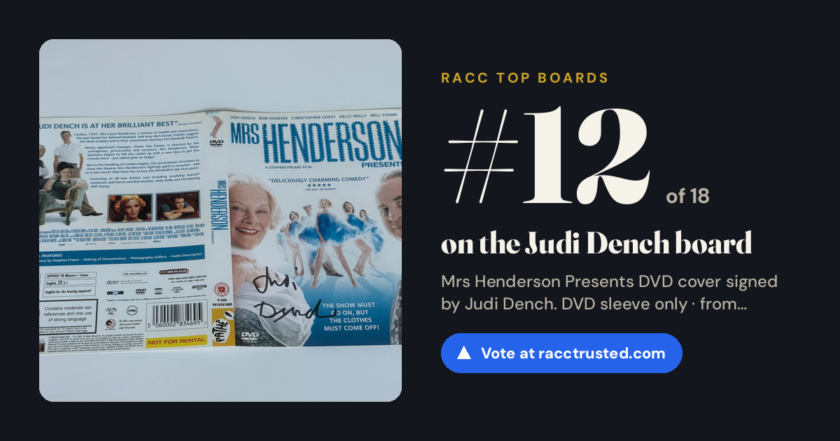 Share card: #12 of 18 on the Judi Dench board