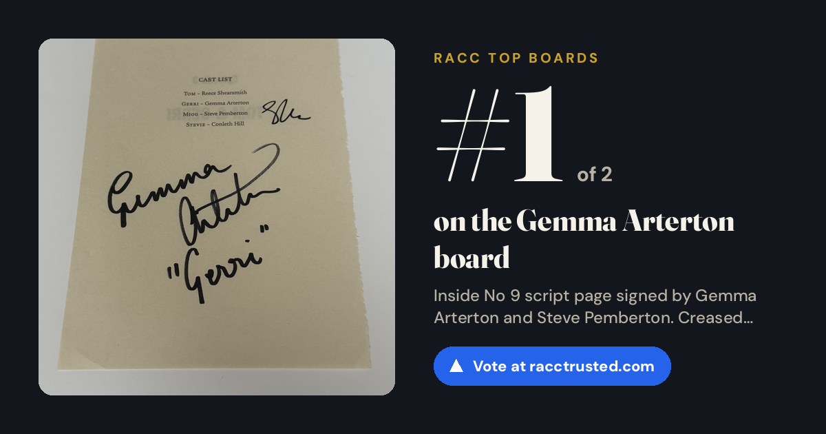 Share card: #1 of 2 on the Gemma Arterton board