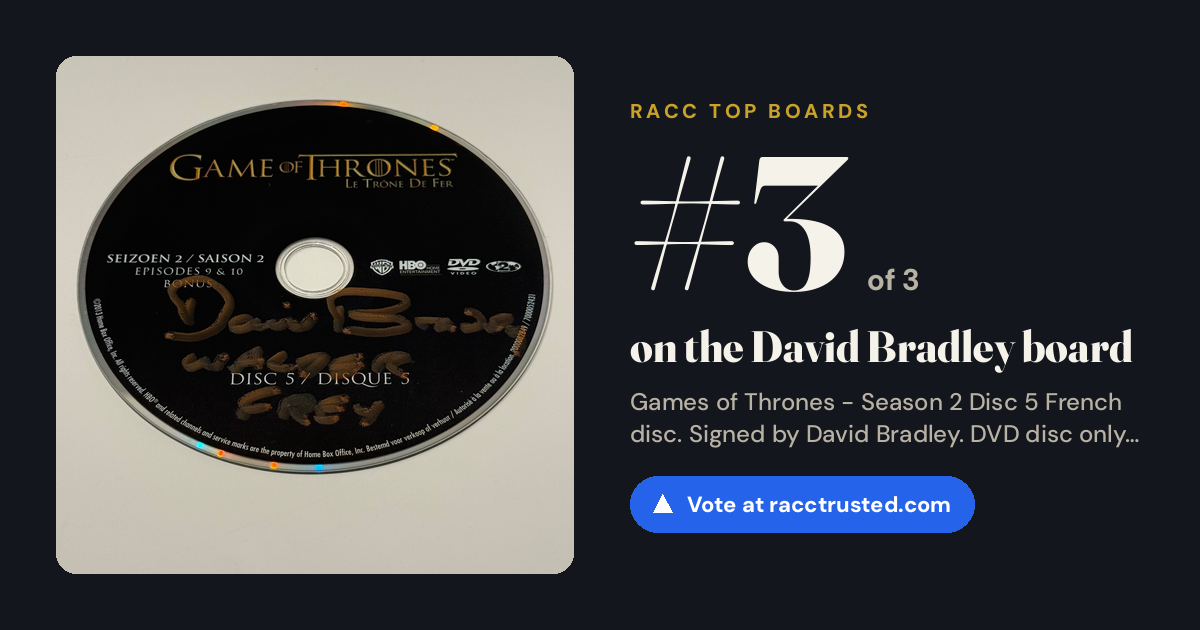 Share card: #3 of 3 on the David Bradley board
