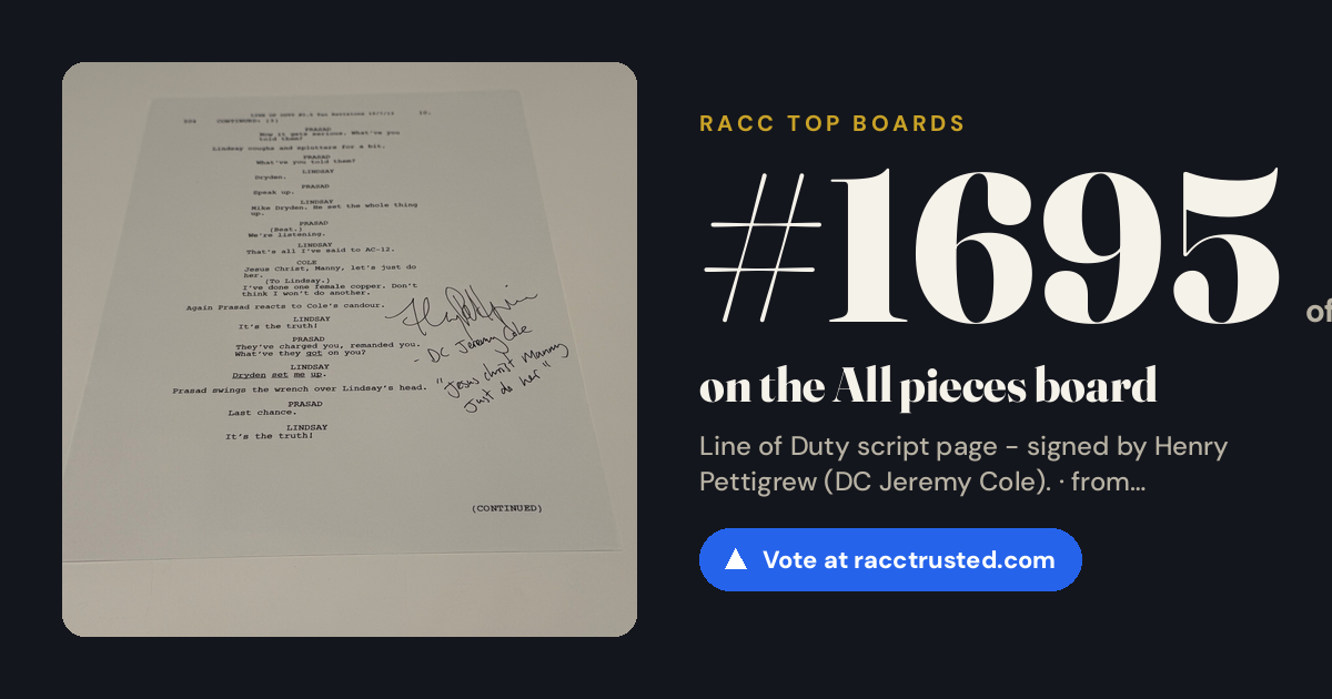 Share card: #1695 of 1730 on the All pieces board