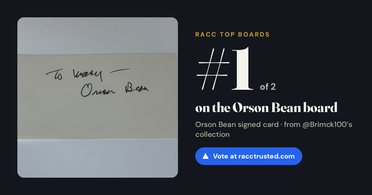 Share card: #1 of 2 on the Orson Bean board