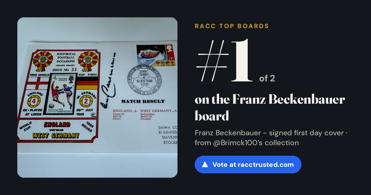 Share card: #1 of 2 on the Franz Beckenbauer board