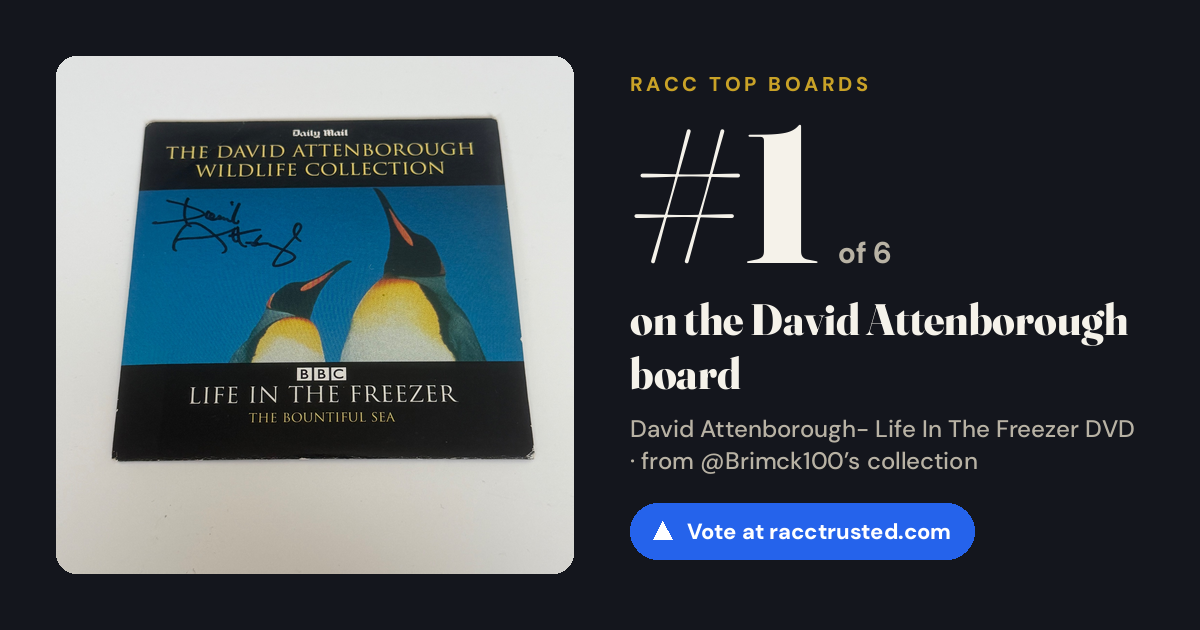 Share card: #1 of 6 on the David Attenborough board