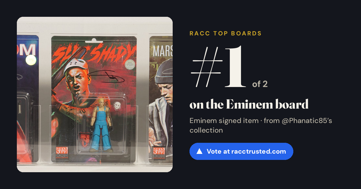 Share card: #1 of 2 on the Eminem board