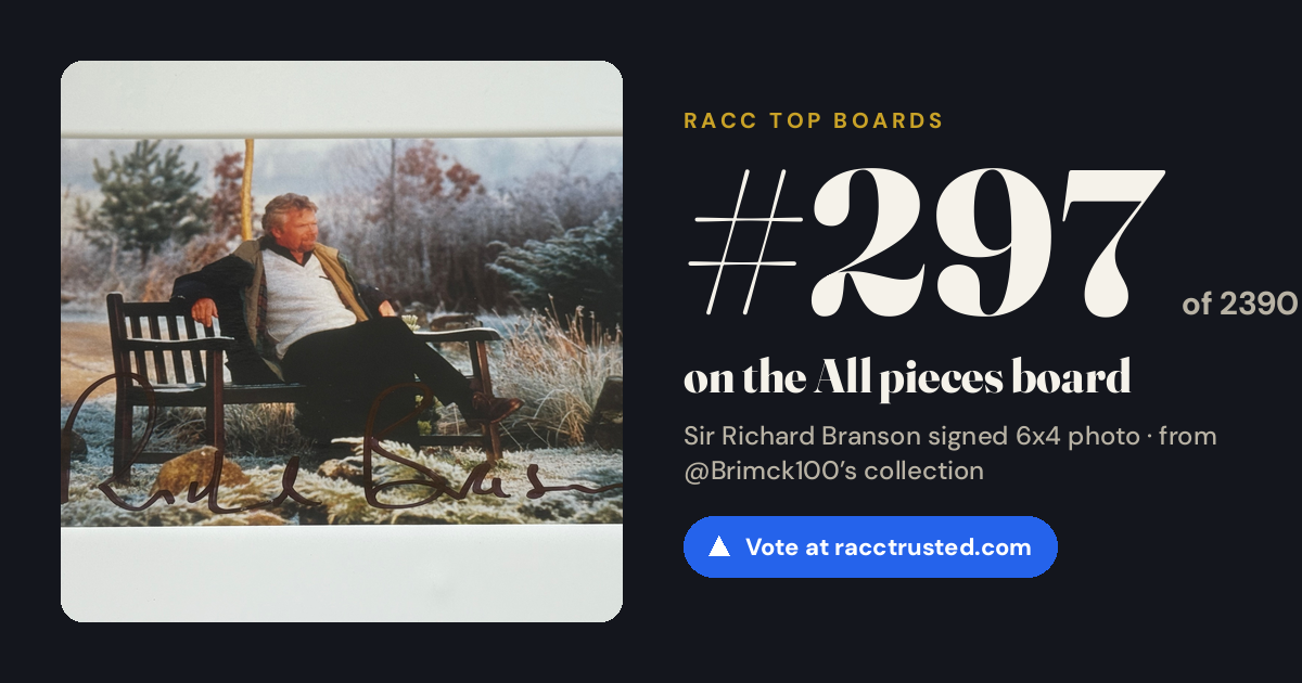 Share card: #297 of 2390 on the All pieces board