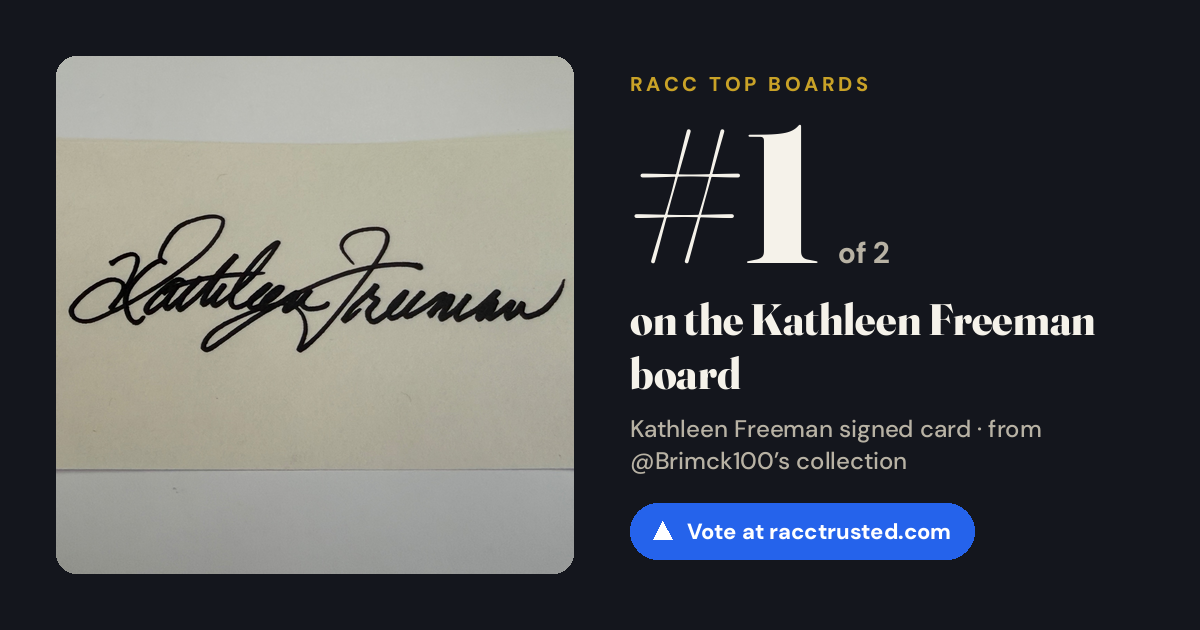 Share card: #1 of 2 on the Kathleen Freeman board