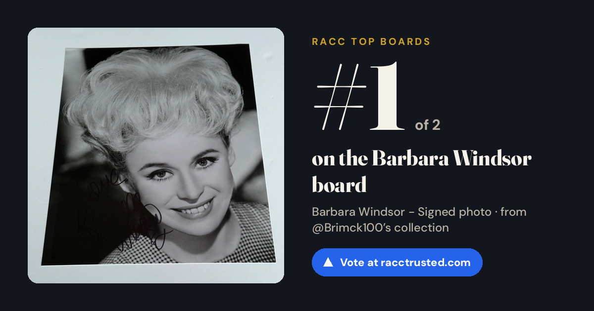 Share card: #1 of 2 on the Barbara Windsor board