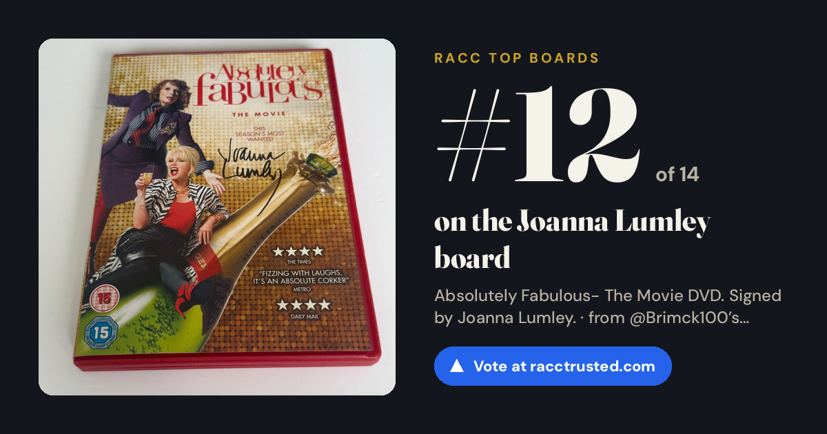 Share card: #12 of 14 on the Joanna Lumley board