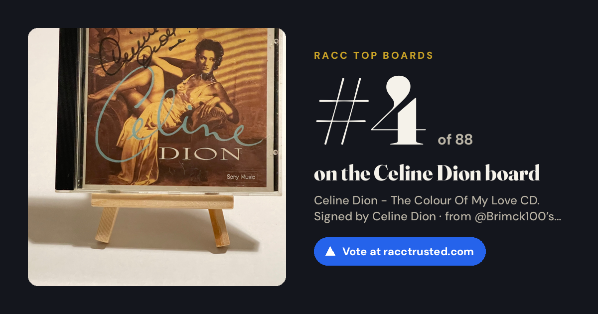 Share card: #4 of 88 on the Celine Dion board