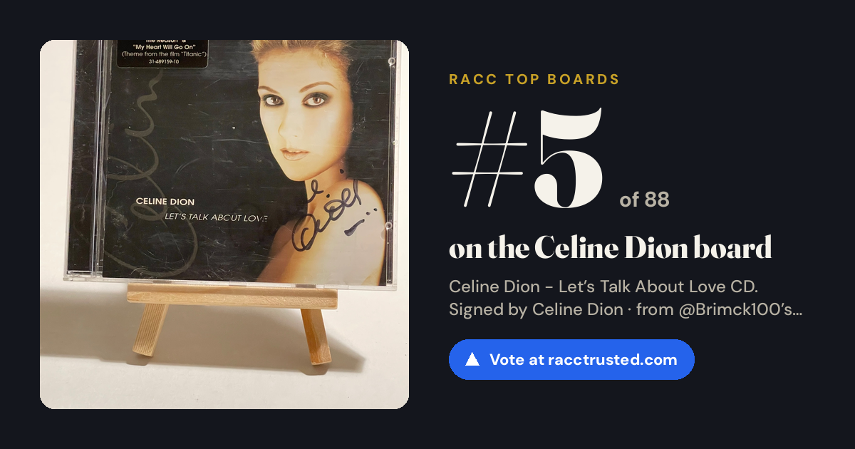 Share card: #5 of 88 on the Celine Dion board