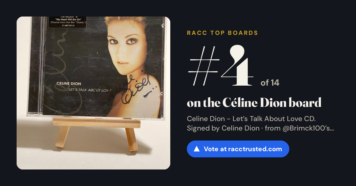 Share card: #4 of 14 on the Céline Dion board