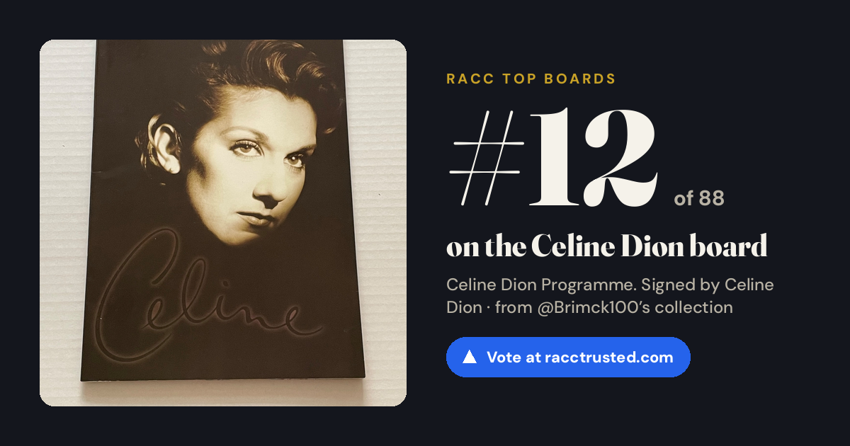 Share card: #12 of 88 on the Celine Dion board