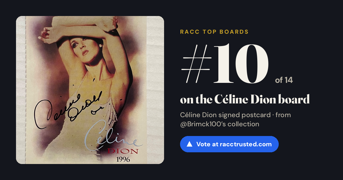 Share card: #10 of 14 on the Céline Dion board