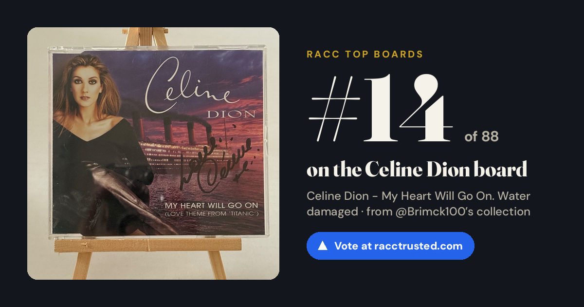 Share card: #14 of 88 on the Celine Dion board