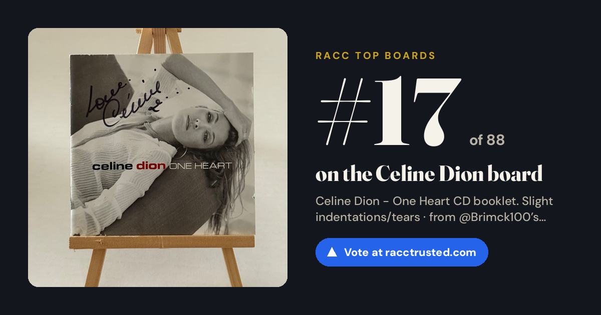 Share card: #17 of 88 on the Celine Dion board