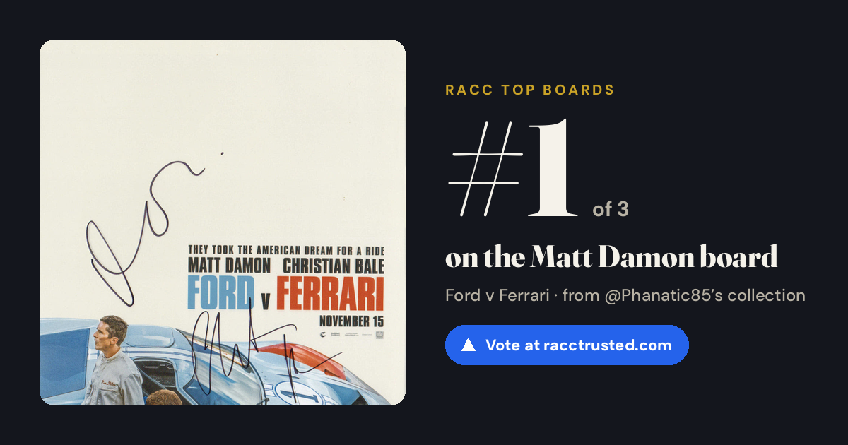 Share card: #1 of 3 on the Matt Damon board