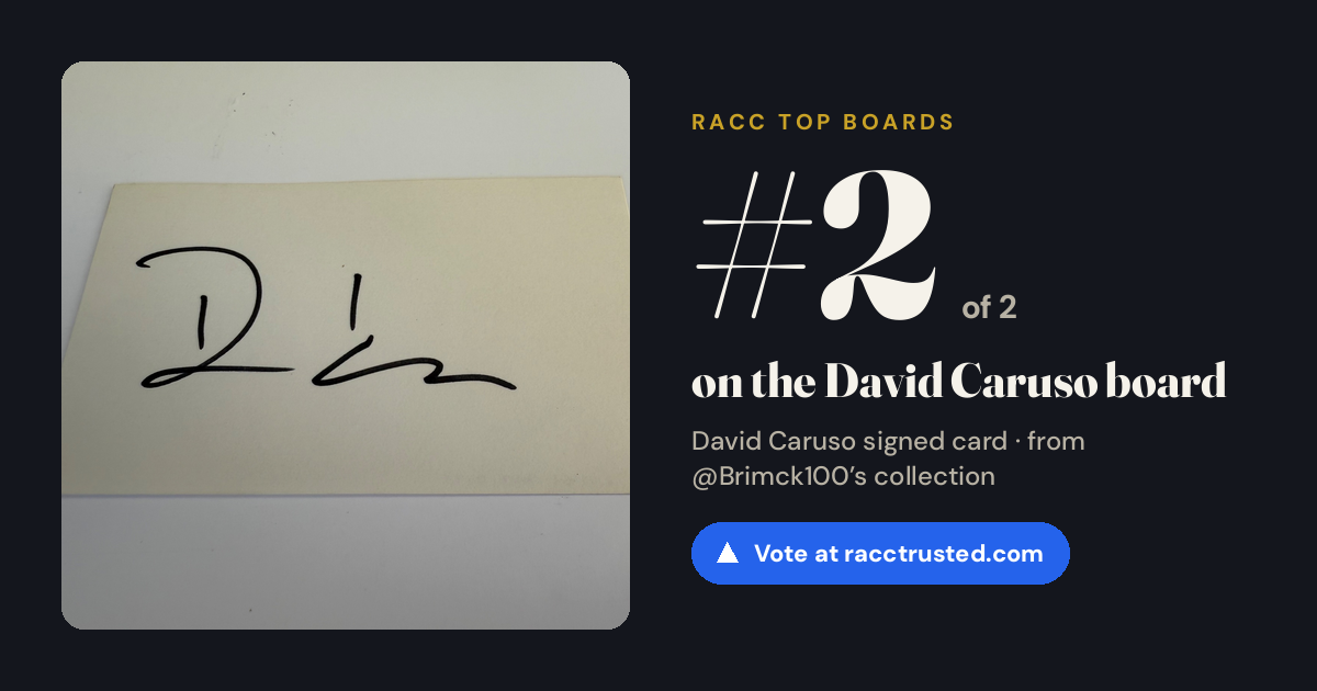 Share card: #2 of 2 on the David Caruso board