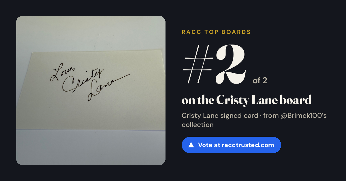 Share card: #2 of 2 on the Cristy Lane board
